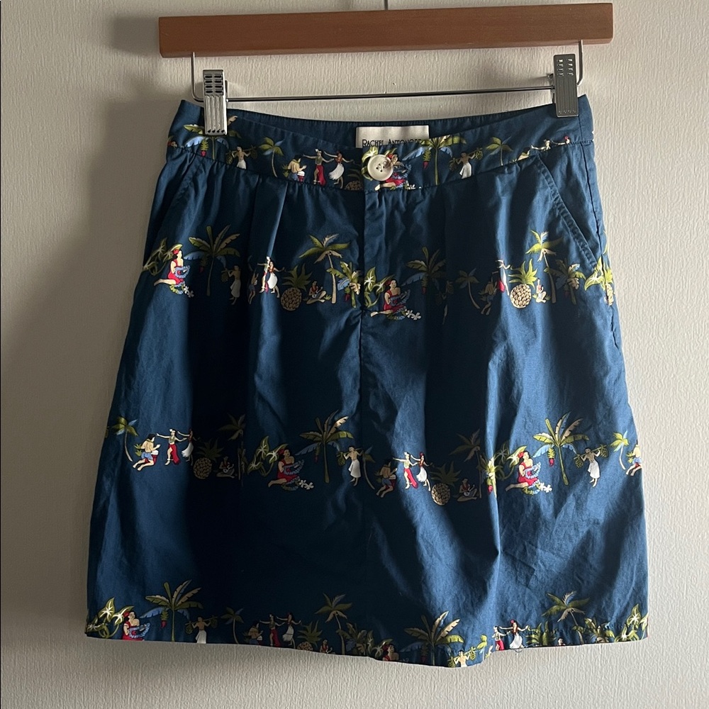 Hawaiian Print Blue Skirt